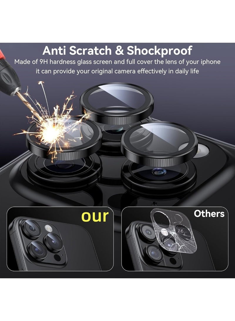 CHU DAI 3-Pack Camera Lens Protector for iPhone 14Pro & Pro Max / iPhone15 Pro & Pro Max / iPhone16 & Pro & Pro Max, 9H Tempered Glass, Anti-Scratch, Case Friendly, Does Not Affect Night Shots, HD Clear - Image 3
