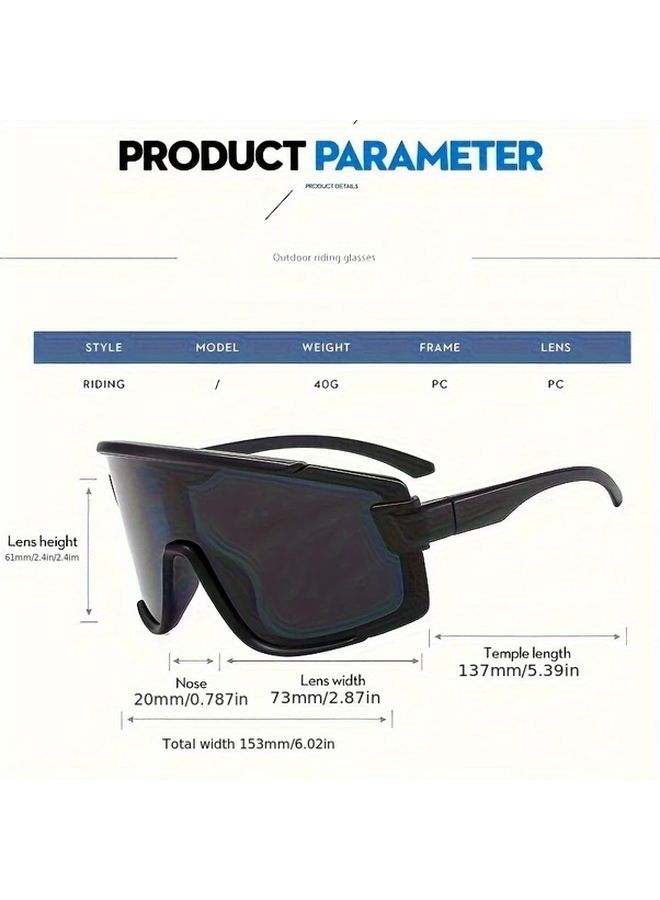 Red Frame Cycling Glasses for Men and Women with Oversized Wrap Around Lenses - Image 5