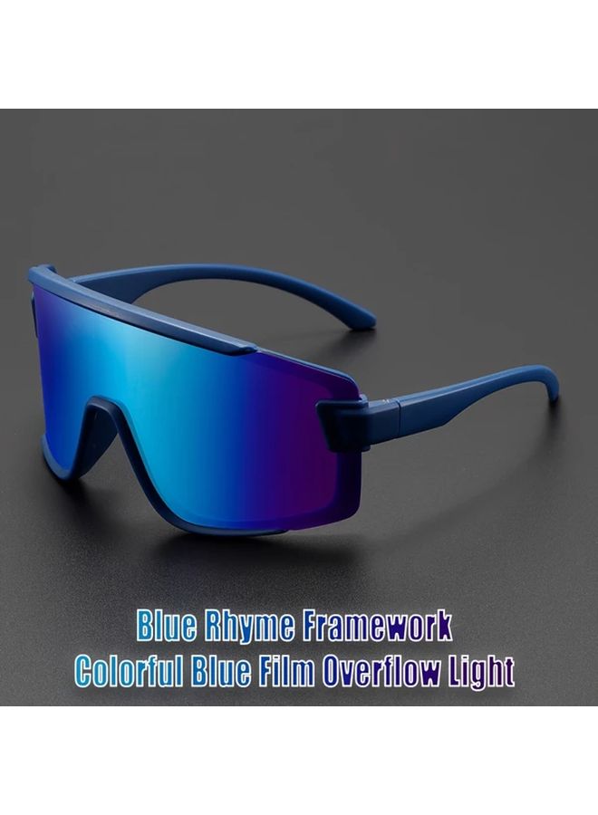 Red Frame Cycling Glasses for Men and Women with Oversized Wrap Around Lenses - Image 3