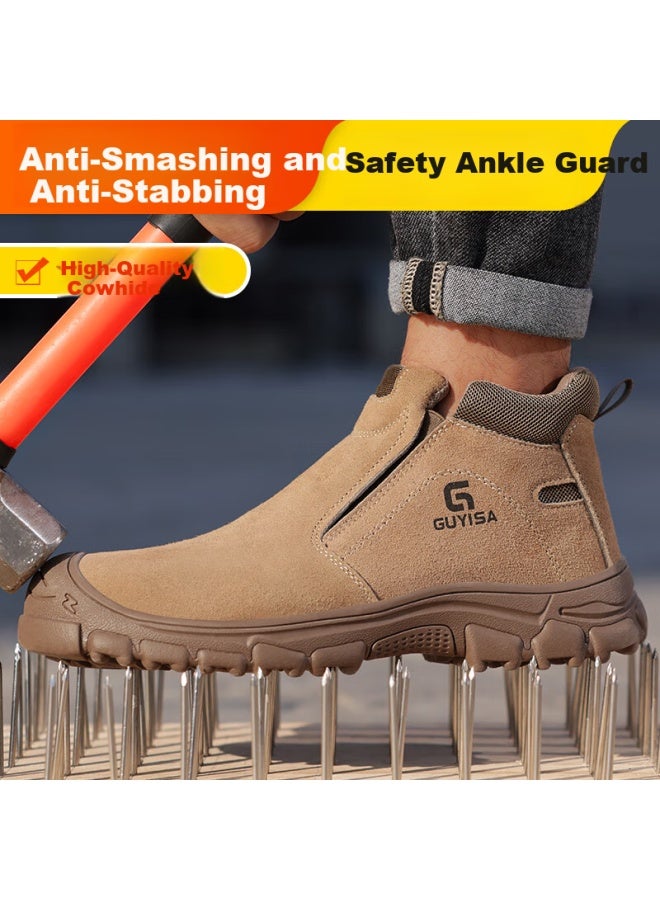 GUYISA Men'S Winter High-Top Welding Safety Shoes With Steel Toe Cap, Puncture-Resistant, Lightweight, And Safe Work Shoes 3025G 38 - Image 5
