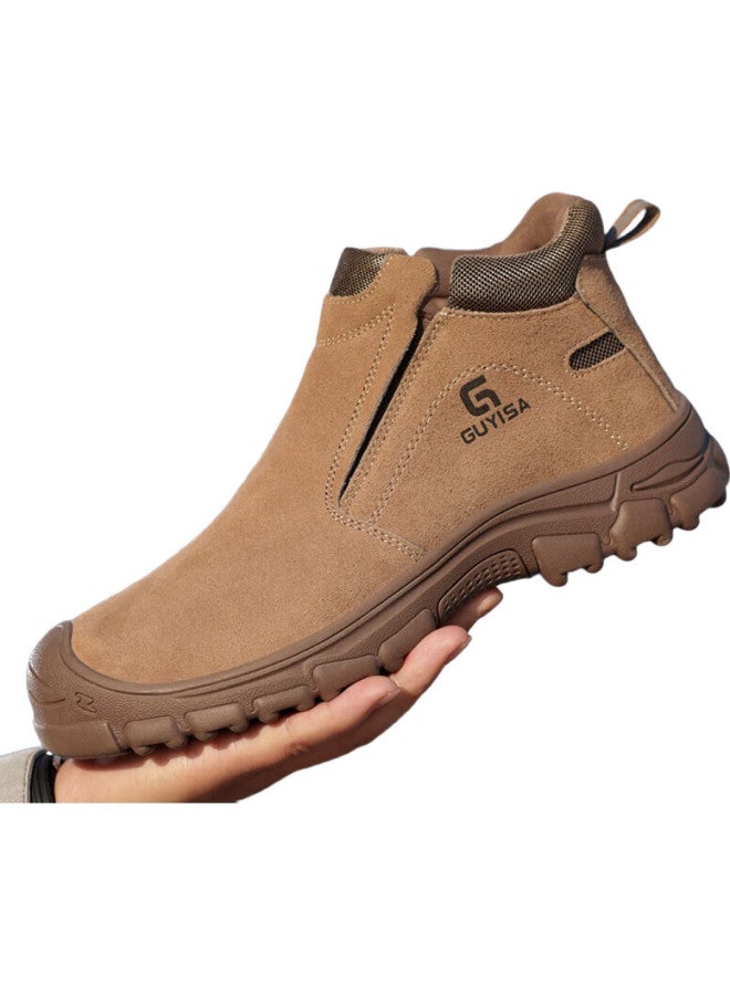 GUYISA Men'S Winter High-Top Welding Safety Shoes With Steel Toe Cap, Puncture-Resistant, Lightweight, And Safe Work Shoes 3025G 38 - Image 1