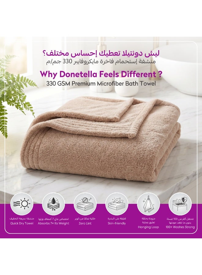 دوناتيلا منشفة يد (عبوة من 4 قطع، 50 × 90 سم) - مايكروفايبر 330 GSM - فائقة النعومة وعالية الامتصاص وسريعة الجفاف، خفيفة الوزن بلون سادة للحمام، الجيم، السبا والسفر. - Image 4
