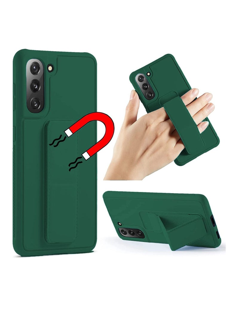 BORTONY Galaxy A14 4G Case Magnetic Car Mount Kickstand and Holder Premium Silicone Vertical Horizontal Hand Strap Grip with Multi Stand for Samsung Galaxy A14 4G Cover - Image 1