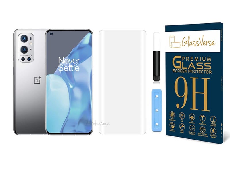 GlassVerse Oneplus 9 Pro UV Tempered Glass Screen Protector. Pack Of 1 | 3D Curved Edge | 9H Hardness | Full UV Glue with UV Light | Anti-Scratch | Case Friendly | HD Clear. (6.7 Inches) - Image 5