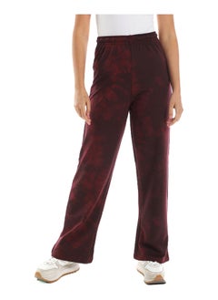Burgundy Marbel Wide Leg High Waist Jogger
