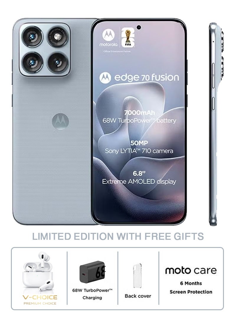 Motorola Edge 70 Fusion 5G Dual SIM Phone Pantone Country Air 12GB RAM 256GB Limited Edition with Free Gifts - Middle East Version - Image 1