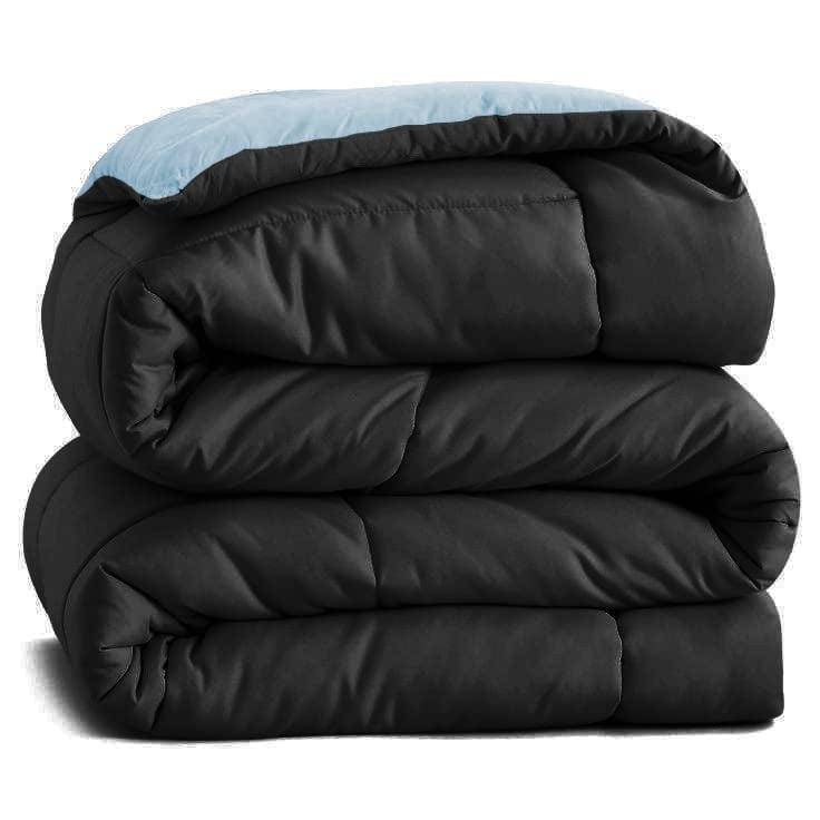VAS COLLECTIONS 210 TC Solid/Plain Reversible AC Comforter/Blanket for Winter/Quilt/Duvets for King Size Double Bed 220 GSM for Home/Hotel/Hospital Uses (230X250 cm - Black & Silver) - Image 4