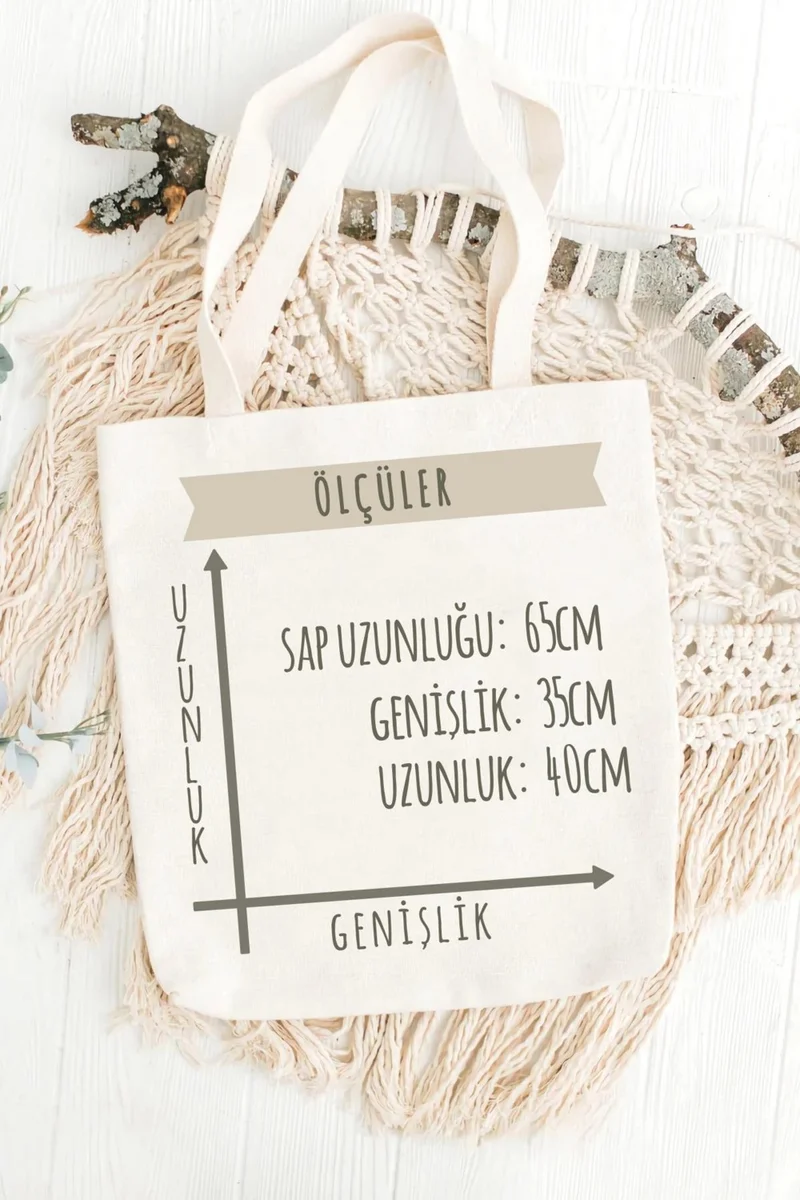 Çınar Bez Çanta Çınar Cloth Bag Girl Swinging in Flowers Printed Canvas Bag
