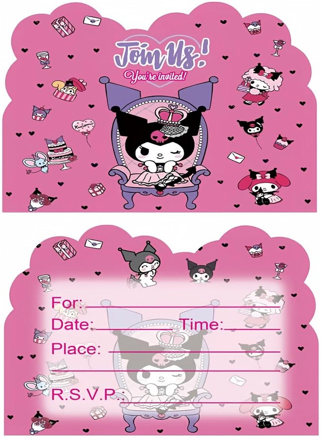 Losede NINIMBLE 20pcs kuromi Birthday Party Invitations,kuromi Invitations Birthday Party Supplies Decoration (5) - Image 1