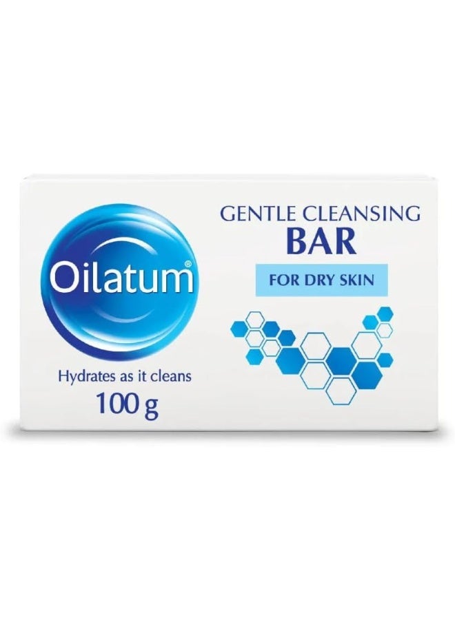 Oilatum Gentle Cleansing Bar | Soap Free I Contains Emollient I Hydrates as it Cleans | For Dry Skin | 100gm - Image 1