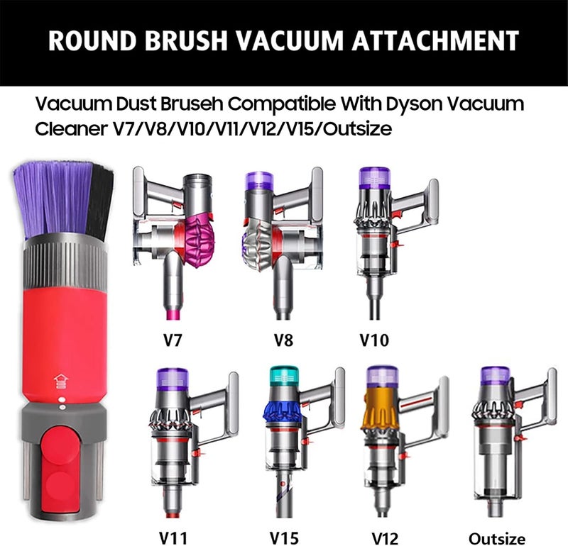 MAKINGTEC Scratch-free Dusting Brush Attachment Replacement, Compatible with Dyson Outsize V7/ V8 Cyclone V10/ V11/ V12 Detect Slim V15 Detect Vacuum Cleaner, Self-cleaning Soft Dust Brush Vacuum Attachment - Image 5