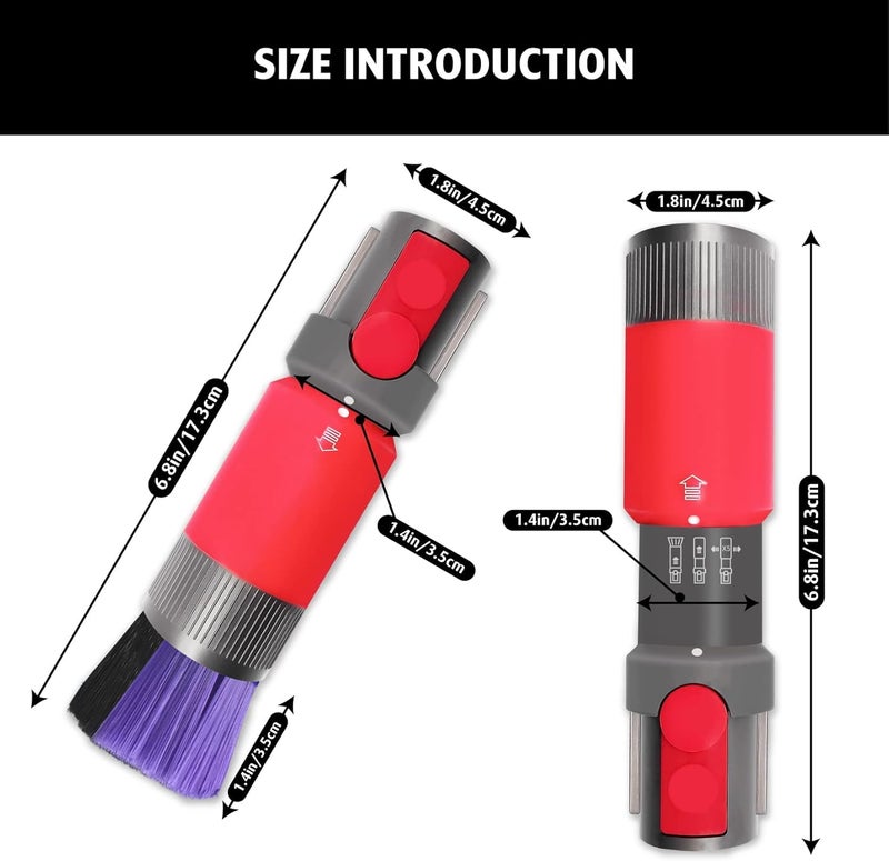 MAKINGTEC Scratch-free Dusting Brush Attachment Replacement, Compatible with Dyson Outsize V7/ V8 Cyclone V10/ V11/ V12 Detect Slim V15 Detect Vacuum Cleaner, Self-cleaning Soft Dust Brush Vacuum Attachment - Image 3