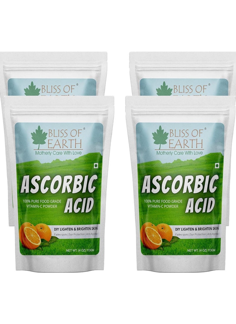 BLISS OF EARTH Bliss of Earth 4 oz Ascorbic Acid Powder Pure Food Grade Vitamin C Rich Powder For Skin face Cosmetic & DIY Products 113GM  - Image 1