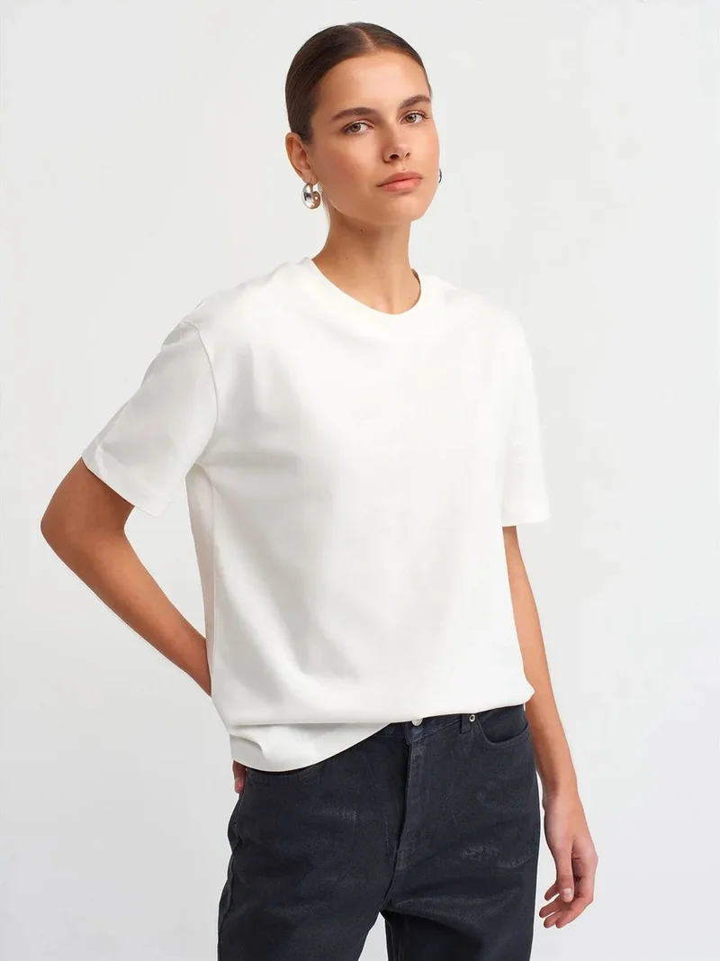Dilvin DILVIN Women's Cotton Crew Neck T-Shirt
