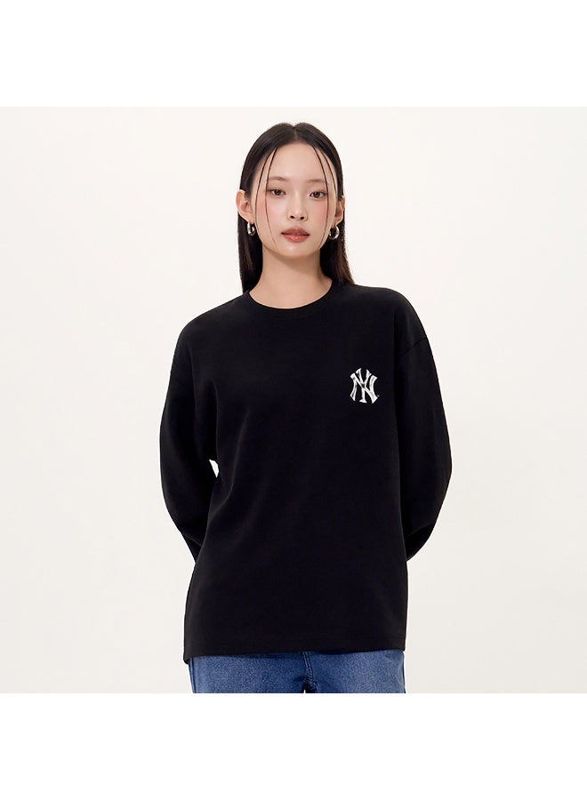 MLB Unisex NY Embroidered Logo Black Oversized Long Sleeve T‑Shirt-XXXL - Image 1