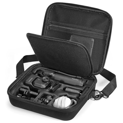 AMAZEAR Carry Case for Insta360 Go Ultra Accessories, Insta 360 Go-Ultra Portable Travel Bag with Shoulder Strap Hard Case for Protection, Organization, and Storage, Water-Resistance, Black - Image 1