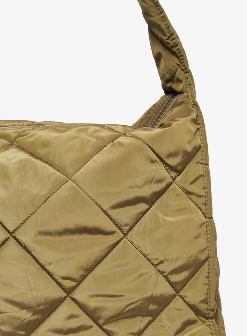 Styli green Styli Diamond Pattern Quilted Shoulder Bag with Zip Closure for Women | Best Price UAE
