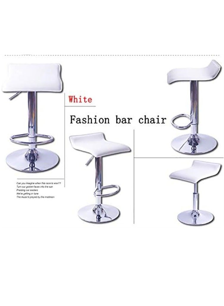 Generic Adjustable Bar Chair Swivel Bar Stool with Footrest for Counter White  - Image 4