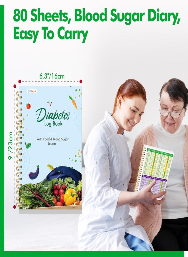 Gethelud Diabetes Log Book, 80 Sheets Food & Blood Sugar Track Journal Spiral Bound Notebook for Types 1 & 2 Diabetics, Attached Diabetes Food List for Meal Plan & BG Control - Image 2