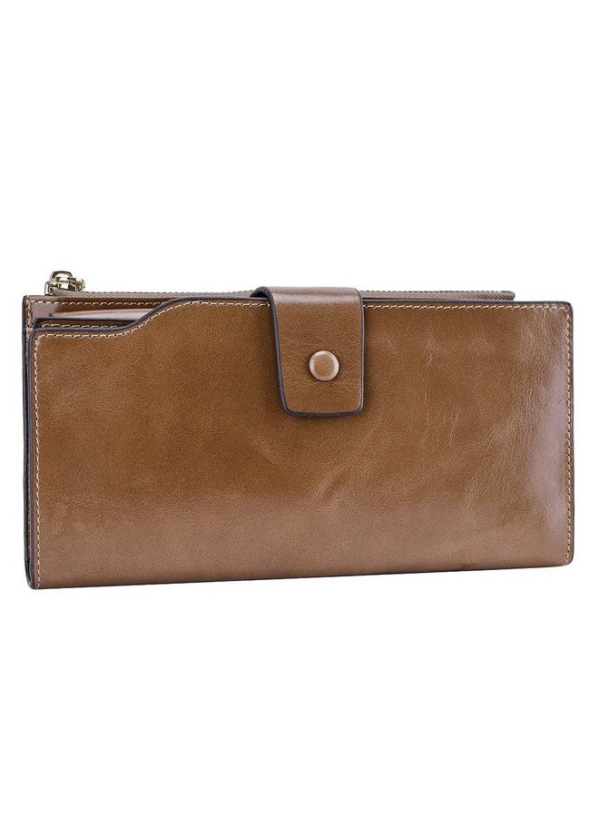 ITSLIFE Women'S Rfid Blocking Large Capacity Luxury Wax Genuine Leather Clutch Wallet Ladies Card Holder - Image 3
