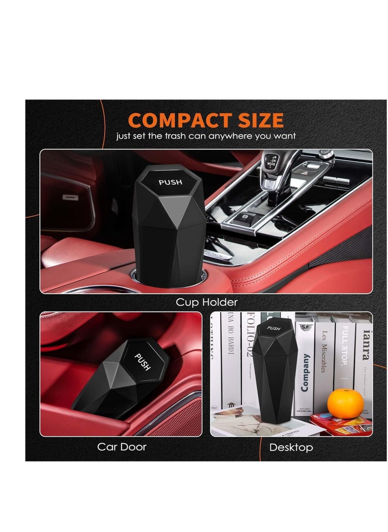 HOTOR - HOTOR Car Trash Can with Lid - 2 Pack, Mini Essential Car Accessories for Interior, Leakproof Garbage Can with 30 Attached Trash Bags, Multipurpose Organizers and Storage for Car, Home, Office - Image 1