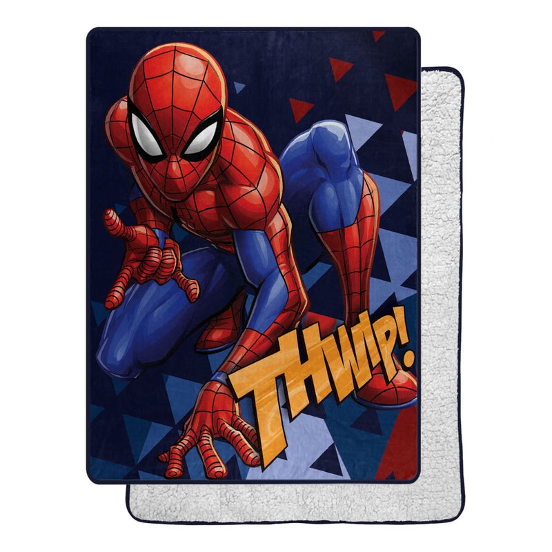 Northwest SpiderMan Silk Touch Sherpa Throw Blanket 60 x 80 Spidey Stance