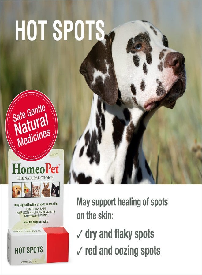 HomeoPet Hot Spots, Safe and Natural Cat and Dog Skin-Soothing Medicine for Red, Irritated, and Flaky Pet Skin, 15 Milliliters - Image 2