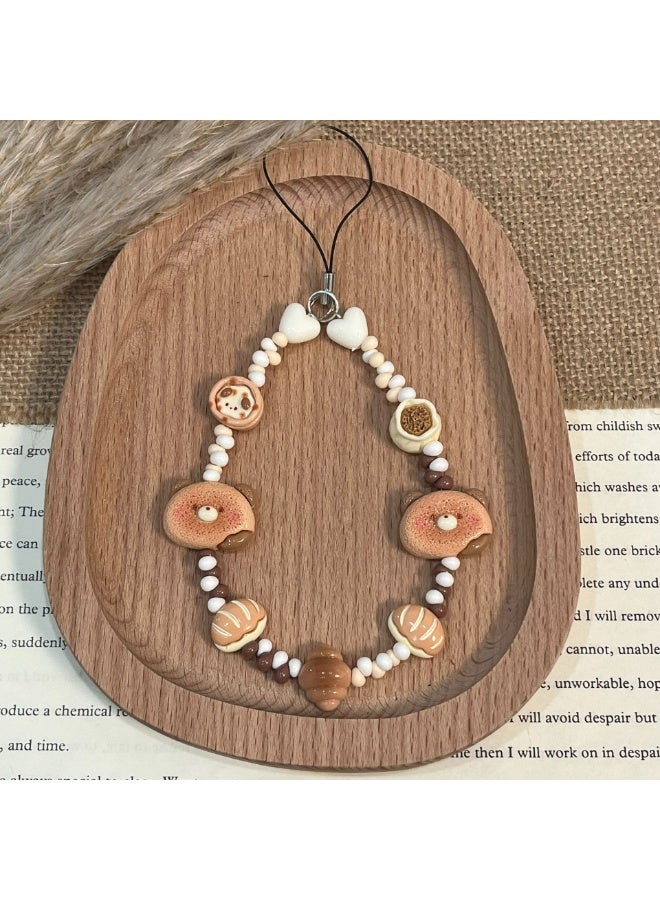 NIBEMINENT Phone Charm/ Chain Strap for Women Girls，Double Bear Carnival Cell Phone Case Lanyard Wrist Strap