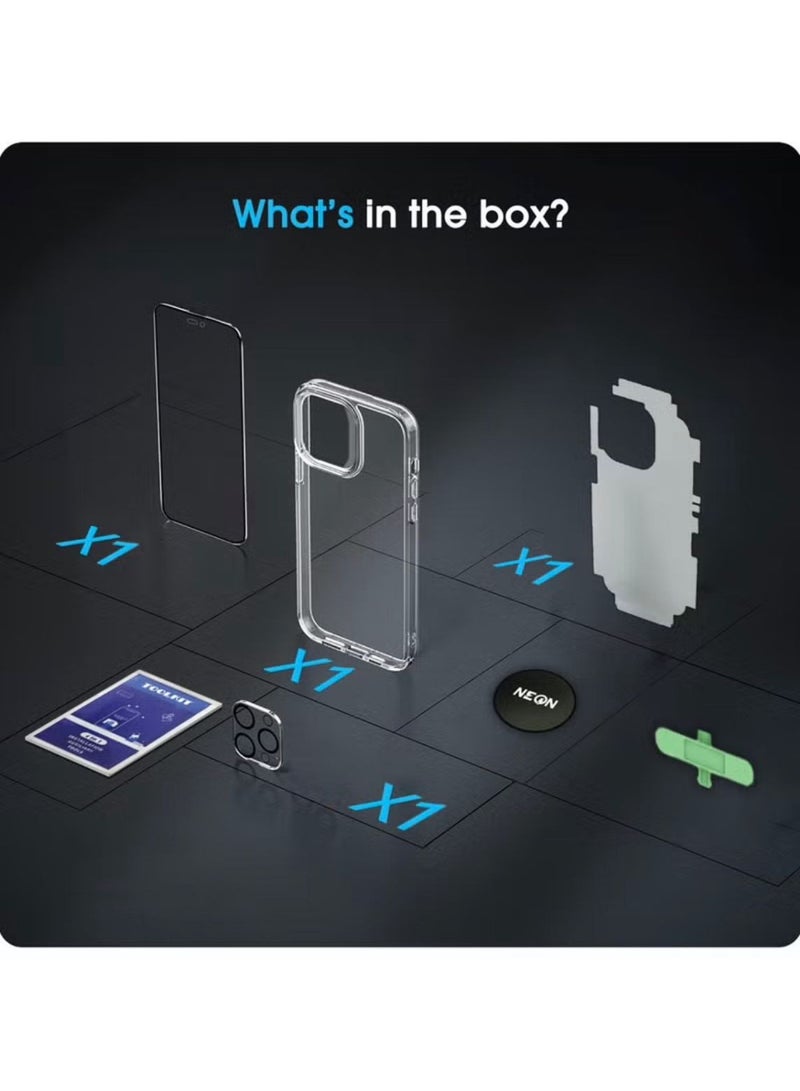 Neon Complete protection package for iPhone 15 Pro Max, original package from Neon, protection case made of high-quality materials, maximum protection against scratches and breakage (6in1) - Image 2