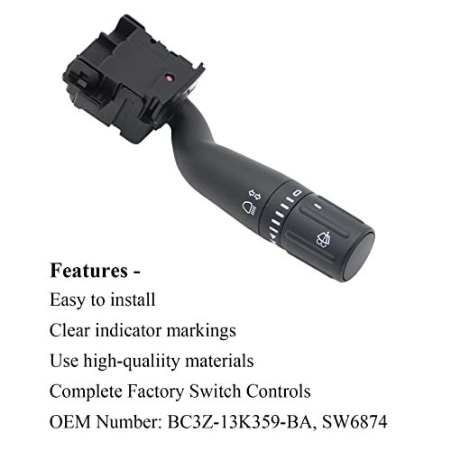 ZZCSZ SW-6874 Turn Signal Multi-Function Switch Windshield Wiper Switch Assembly Compatible with 2011-2013 Ford F-150 F-250 F-350 F-450 F-550 Super Duty Replaces# BC3Z-13K359-BA, SW6874, BC3Z13K359BA - Image 5