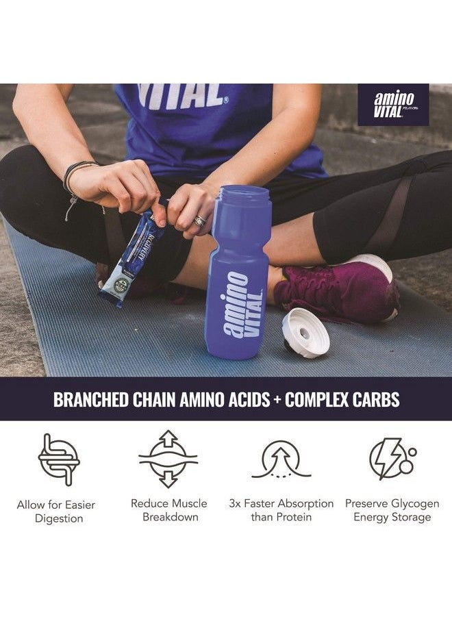 Amino Vital - Rapid Recovery Bcaas Amino Acid Post Workout Powder Packets ; Muscle Recovery Drink With Glutamine ; Vegan Gluten Free Supplement ; 14 Single Serve Bcaa Travel Packets ; Blueberry Flavor - Image 1
