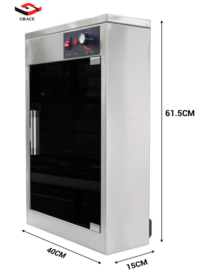 جريس غريس المهنية تطهير سكين الأشعة فوق البنفسجية معقم كامل جدار فولاذي مقاوم للصدأ شنت سكين معقم خزانة 40x15x61.5 سنتيمتر - Image 3