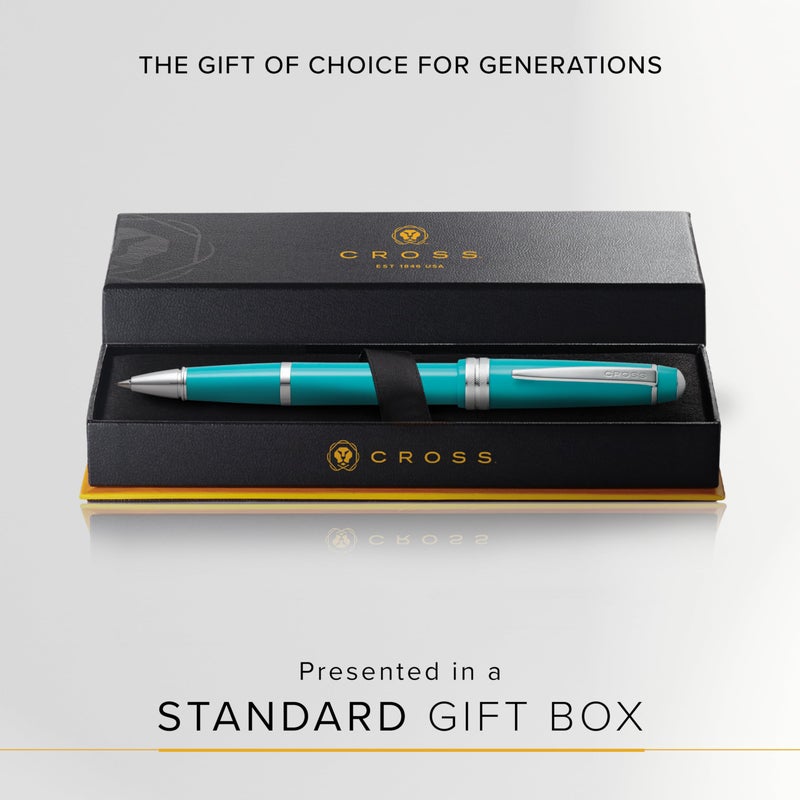 Cross قلم حبر جل رولر قابل لإعادة التعبئة من كروس بيلي، متوسط رولر، يشمل علبة هدايا فاخرة - أزرق مائل إلى الأخضر - Image 4