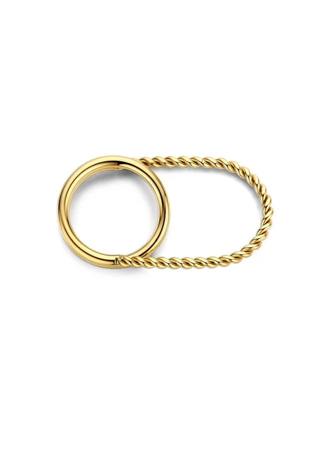 CERRUTI 1881 Iconic Cable Double Gold Plated Finger Ring for Women