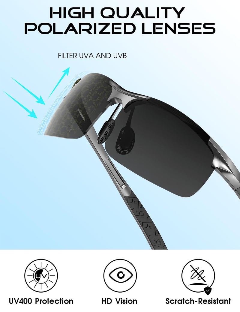 ATTCL Men's Fashion Sports Driving Polarized Sunglasses for Men Fishing - Al-Mg metal Ultralight 8177 - Image 4