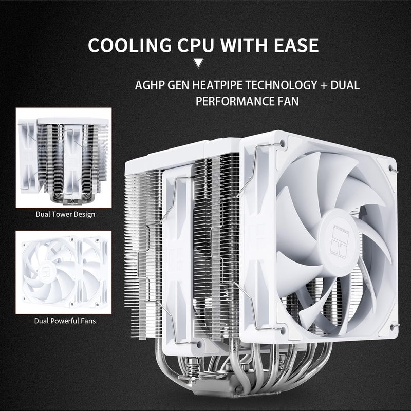 Thermalright Peerless Assassin 120 Digital White CPU Cooler Air with 6X6mm Heatpipes, Magnetic Display Board Top Cover,Heatsink CPU Cooler, for AM4/AM5 and Intel lga1700/1851/1150/1151/1200 - Image 2