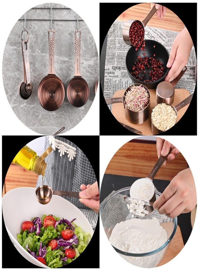 Hotsyang Measuring Cups and Spoons Set 12, Metric & US Copper Measuring Cups and Spoons set for Dry & Liquid, Stainless Steel 5 Measure Cup and 6 Measurf Spoon with 1 Leveler - Image 5