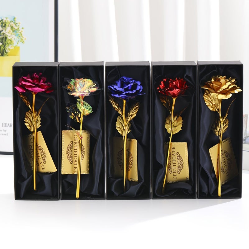 Blue Flower Black Box Faux Rose Gift Set For Mother's Day Birthday Party Girlfriend - Image 5