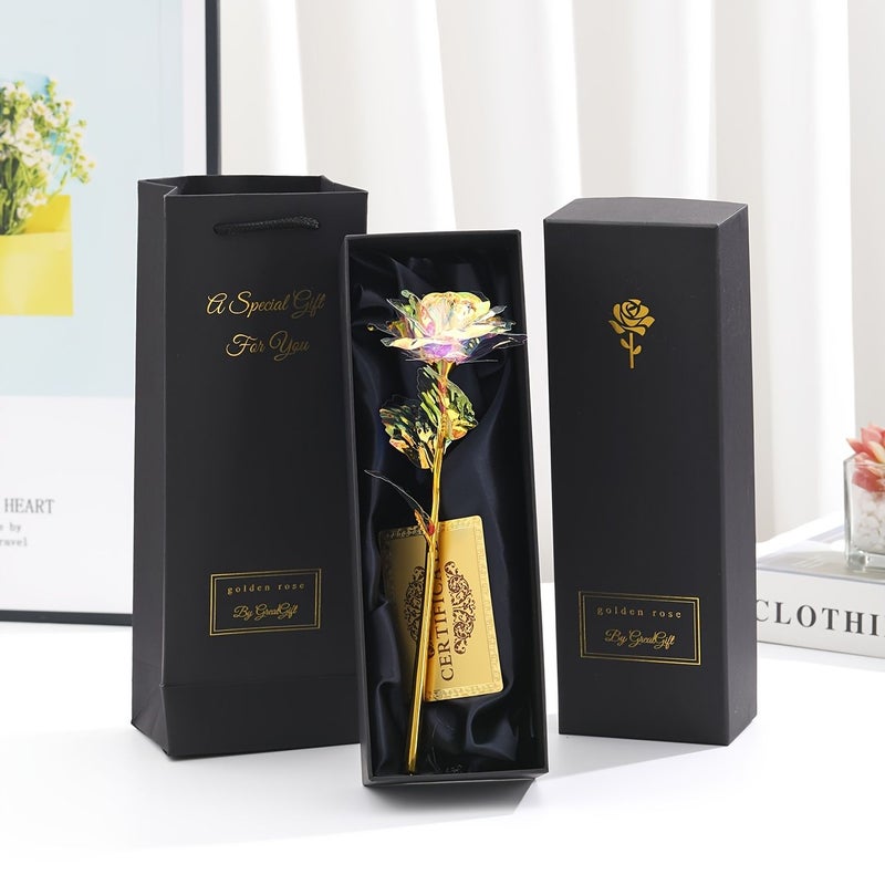 Blue Flower Black Box Faux Rose Gift Set For Mother's Day Birthday Party Girlfriend - Image 2