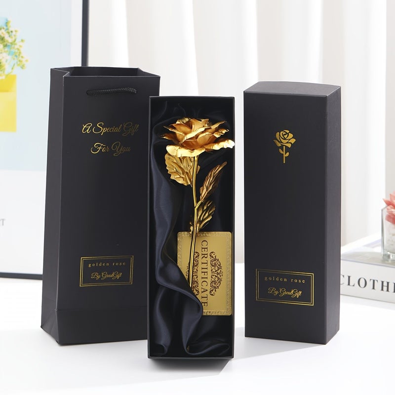 Blue Flower Black Box Faux Rose Gift Set For Mother's Day Birthday Party Girlfriend - Image 4