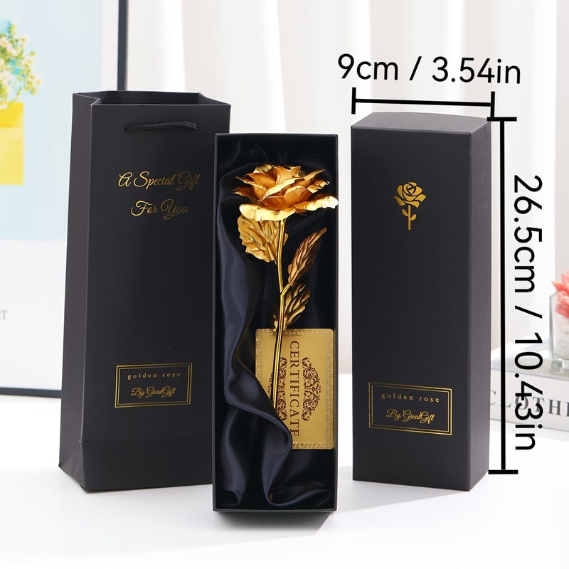 Blue Flower Black Box Faux Rose Gift Set For Mother's Day Birthday Party Girlfriend - Image 3
