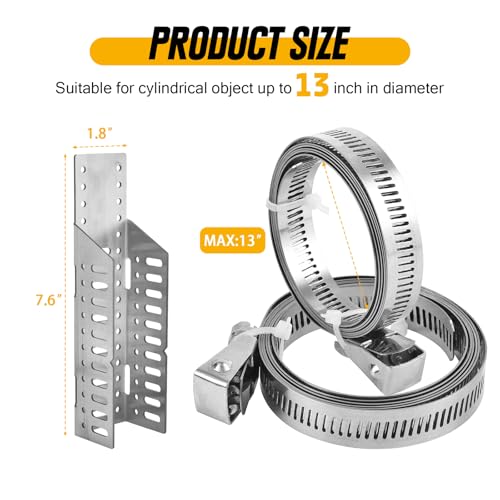 Funnytek Expansion Tank Mounting Bracket for Hot Water Heater Thermal Expansion Tank Holder with 2 Earthquake Straps Support 5Gallon Hot Water Tanks up to 13 inches Diameter - Image 3