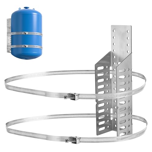 Funnytek Expansion Tank Mounting Bracket for Hot Water Heater Thermal Expansion Tank Holder with 2 Earthquake Straps Support 5Gallon Hot Water Tanks up to 13 inches Diameter - Image 1