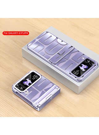 جراب Samsung Galaxy Z Flip 4  مع حماية المفصلة، ​​غطاء كامل، جراب نحيف، جراب هاتف فاخر مطلي بالكهرباء، جراب هاتف عصري مزين بحروف لهاتف Galaxy Z Flip 4 3 - view 2