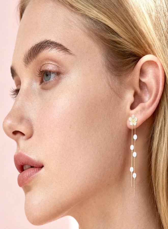 xinxingin 1 Pair Pearl Earrings for Women Stylish, New Chinese Retro Water Drop Earrings, Elegant Dangle Pearl Earrings for Brides, Weddings, Parties, Office Wear, Gift for Her - Image 4