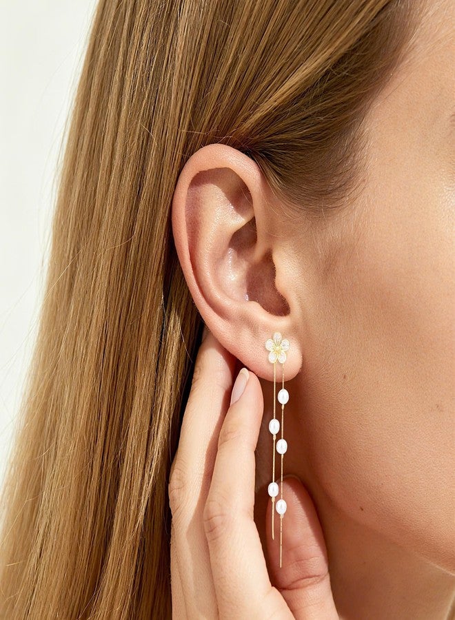 xinxingin 1 Pair Pearl Earrings for Women Stylish, New Chinese Retro Water Drop Earrings, Elegant Dangle Pearl Earrings for Brides, Weddings, Parties, Office Wear, Gift for Her - Image 3