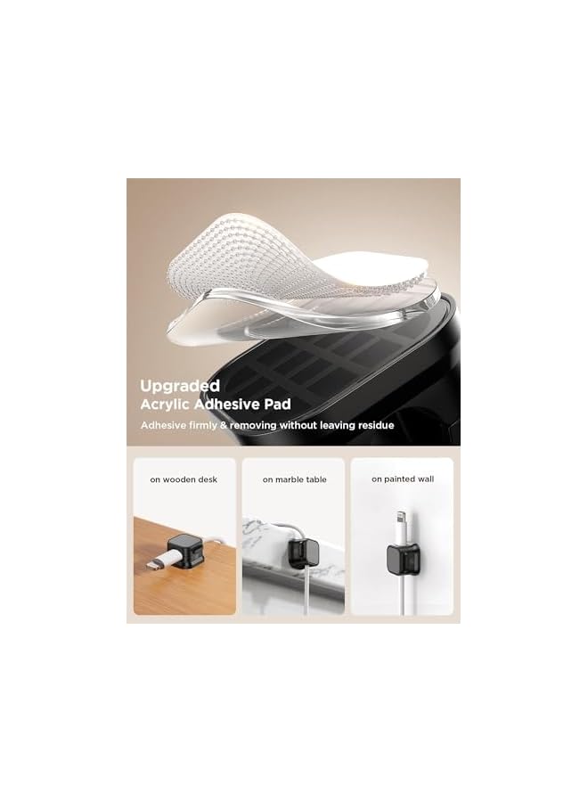 promass [12 Pack] Magnetic Cable Clips [Cable Smooth Adjustable] Cord Holder, Under Desk Cable Management, Adhesive Wire Holder Keeper Organizer for Home Office Desk Phone Car Wall Desktop Nightstand - Image 4