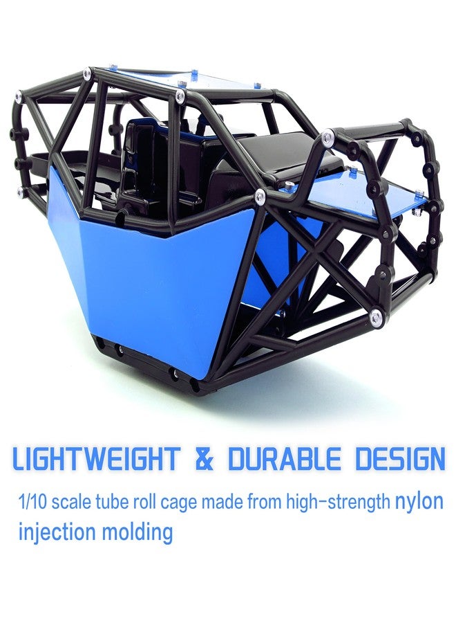 HOPLEX RC Roll Cage Rock Buggy Body Shell 1/10 Scale Nylon Rock Buggy Body Cage for Axial SCX10 SCX10 II, Durable RC Rock Crawler Upgrade(Blue) - Image 3