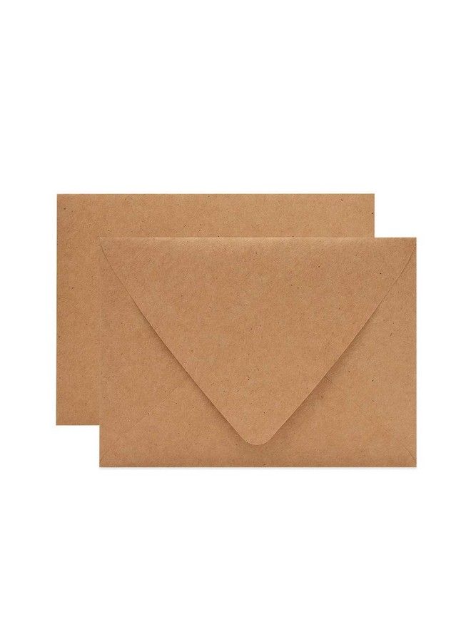 AZAZA 100 Pack 5X7 Brown Kraft Envelopes For Invitations Quick Self Seal Vflap Perfect For Weddings Baby Shower5X7 Cardsparty Invitation 5.25 X 7.25 Inches(A7 Envelopes Bulk)  - Image 2