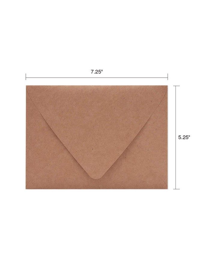 AZAZA 100 Pack 5X7 Brown Kraft Envelopes For Invitations Quick Self Seal Vflap Perfect For Weddings Baby Shower5X7 Cardsparty Invitation 5.25 X 7.25 Inches(A7 Envelopes Bulk)  - Image 3